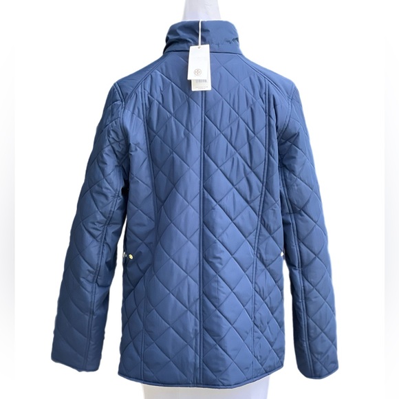 Tory Burch Navy Quilted Jacket Large NWT 74781 - Picture 4 of 12